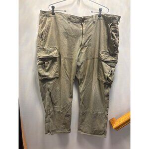 Land Ends Traditional Fit Mens Khaki Cargo Pants With Multiple Pockets Size 44